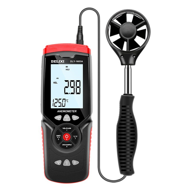 Цифровой Анемометр Delixi Ручной тестер направления и скорости ветра для измерения температуры и влажности Портативный Анемометр оптом