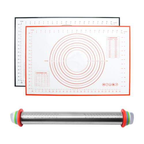 Amazon Kneading Pad Adjustable Rolling Pin Stainless Steel Roller Flour Stick 43cm Scaled Rolling Pin