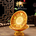 供奉祭拜供果盘招财系列家用供果盘金色水果供佛塑料果盘佛具用品