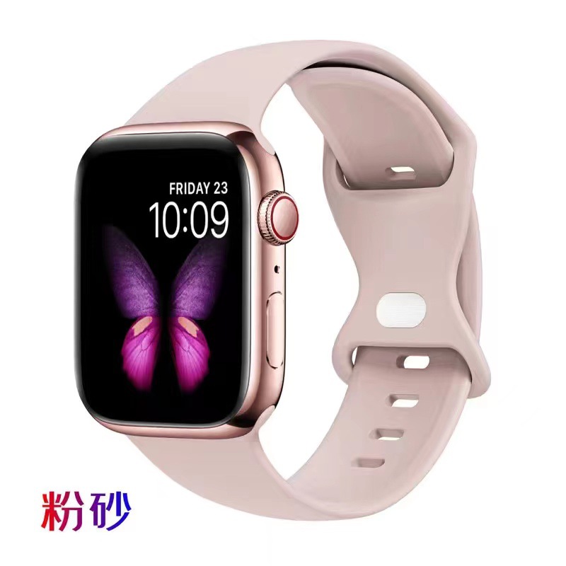 Suitable for iwatch Apple Watch butterfly clasp silicone strap 3/2/1st generation SE strap Apple 6/5/4th generation undefined
