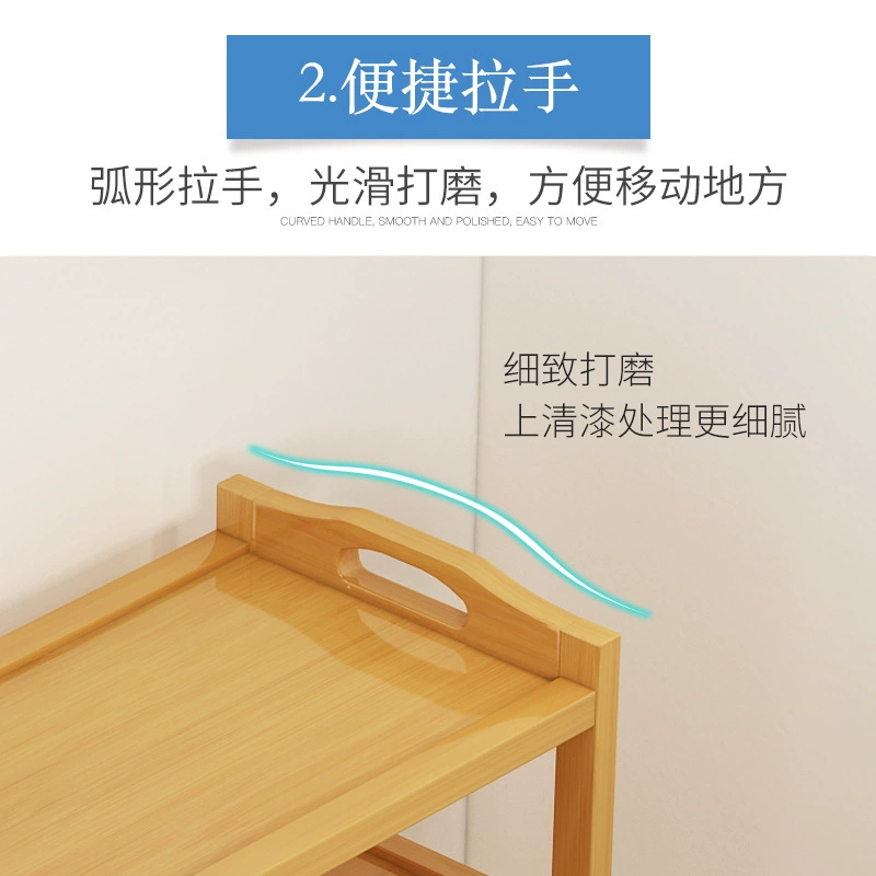 Полка для обуви, бамбуковая простая бытовая напольная полка для обуви, многослойная, экономящая место, экономичная маленькая обувная шкаф для хранения в общежитии