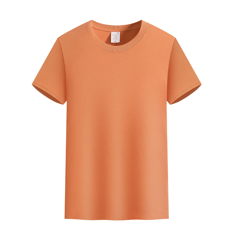 Directo de fábrica 220g de verano pesado cuello redondo manga corta suave piel-amigable equipo uniforme Camiseta de algodón logotipo impreso personalizado