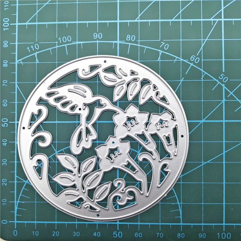 DIY круглая цветочная и птичья художественная подложка Металлическое давление цветка углеродистая сталь нож формочка резка бумага форма резка резак форма