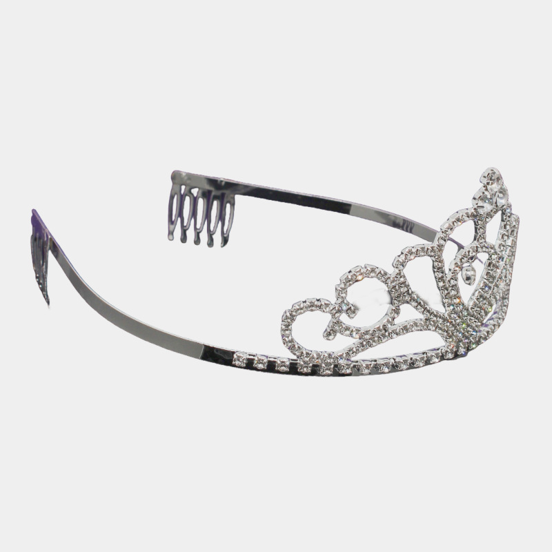 Vestido de novia con corona de diamantes de imitación vestido de novia fiesta de cumpleaños antideslizante atmosférico peine para el cabello joyería nueva diadema al por mayor