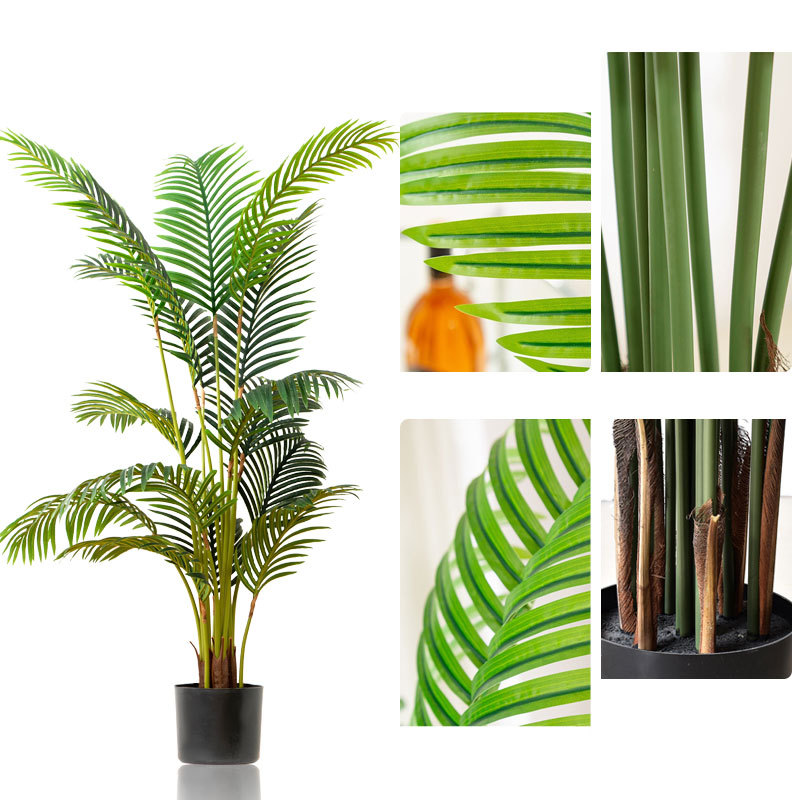Planta verde artificial planta de lujo de alta gama de luz maceta de interior sala de estar decoración flor artificial biónico cola suelta girasol árbol artificial image 5