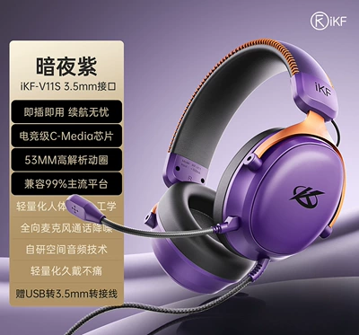 Headset Over-Ear USB | Other Car Video - 35mm-wired-versiondark-purple-plug-and-play-with-worry-free-battery-life-53mm-composite-diaphragm-speaker-lightweight-and-comfortable-to-wear