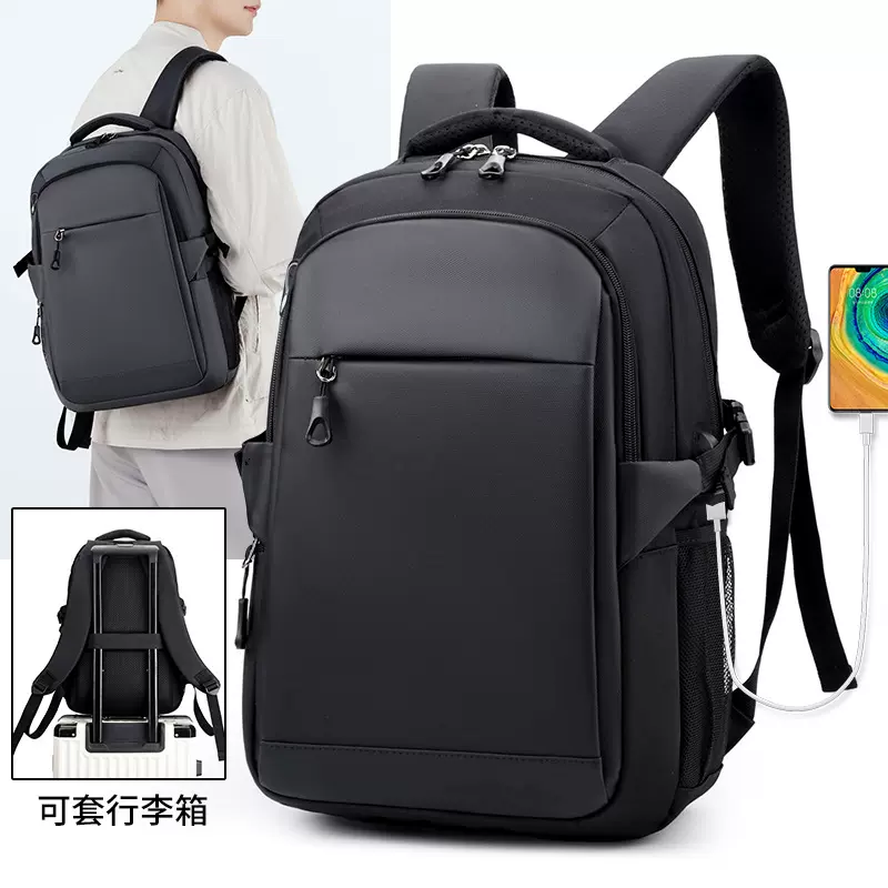 跨境新款双肩包休闲百搭大容量学生电脑背包简约通勤旅行商务背包