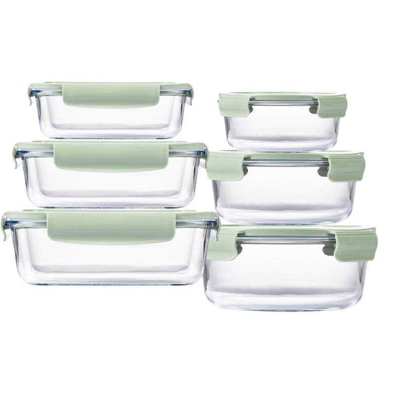 Glass Lunch Box Microwave Heating Special Bowl with Lid for Office Workmen with Rice Insulation Lunch Box Separated Lunch Box Set