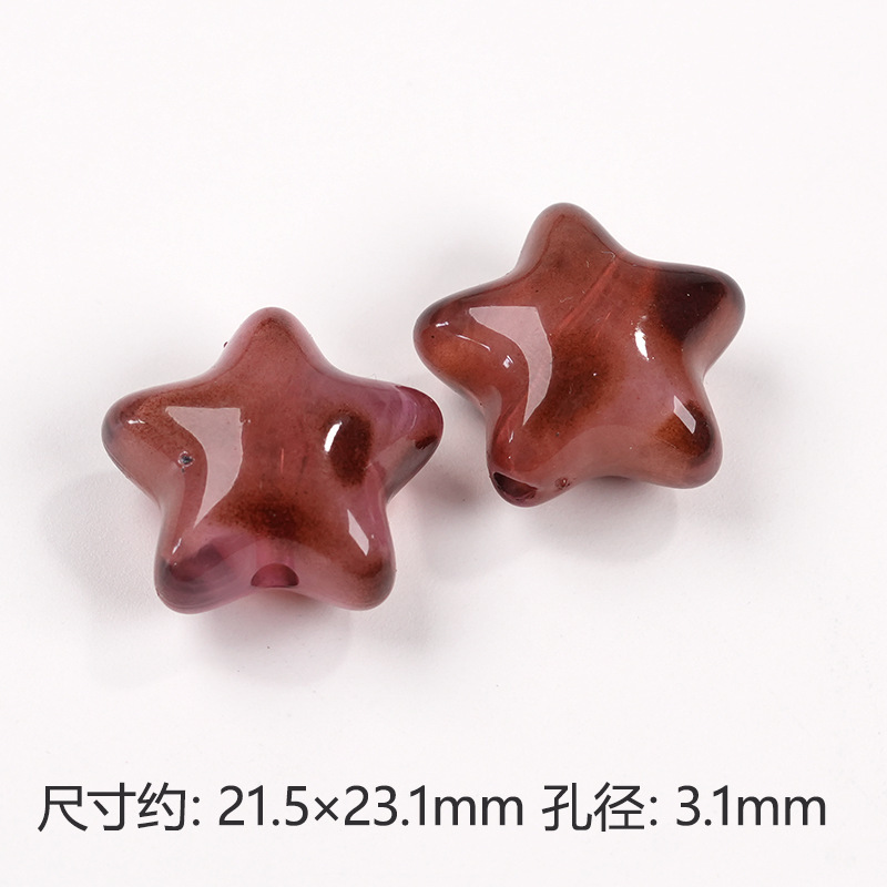 レトロクラウドヒョウ柄ブライトオイルストレートホールファット五芒星 DIY ブレスレットブレスレットネックレスイヤリングヘアロープジュエリーアクセサリー|undefined