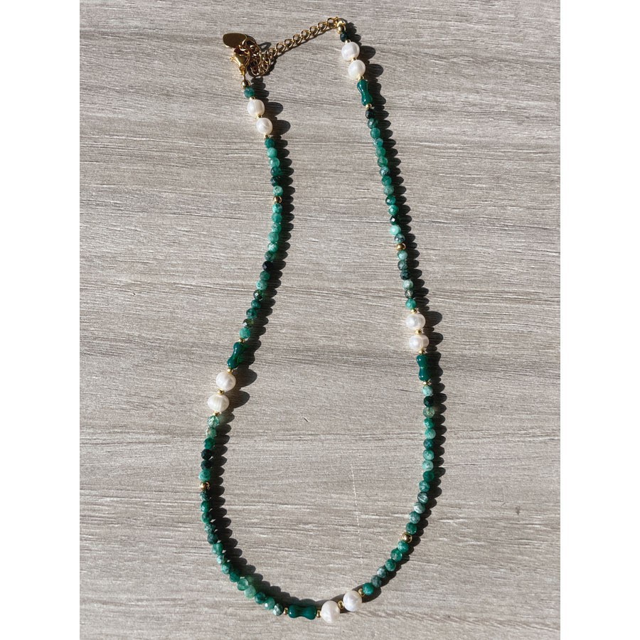 40g Weight Beads Pendant Material Necklace Classification Titanium Steel Chain Material 1 Piece Quantity Holiday, Daily Occasion natural stone, Freshwater Pearl, Titanium Steel Material Geometric Pattern Women's Gender Irregular, Chain Design Simple Style Style Simple Style Geometric Natural Stone Freshwater Pearl Titanium Steel Necklace In Bulk 33