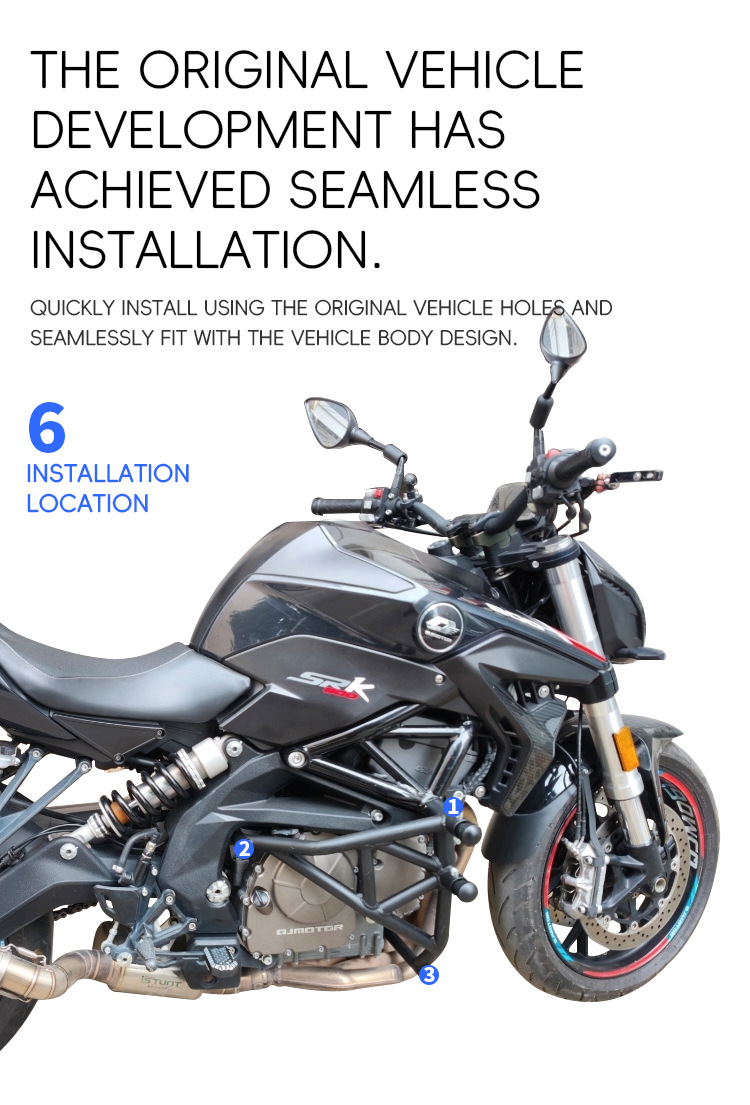 Suitable for Benelli Huanglong 600 crash bars, anti-fall bumpers, Qianjiang Chui 600 spring racing bars, protective modification parts