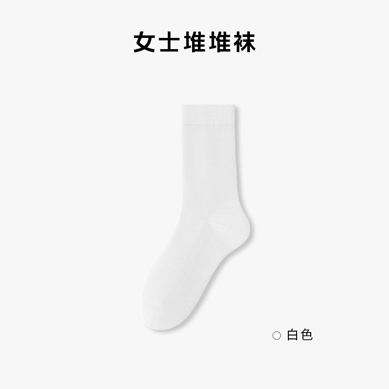 7A抗菌白色袜子女夏薄纯棉中筒袜防臭堆堆袜搭配小皮鞋月子长筒袜|undefined