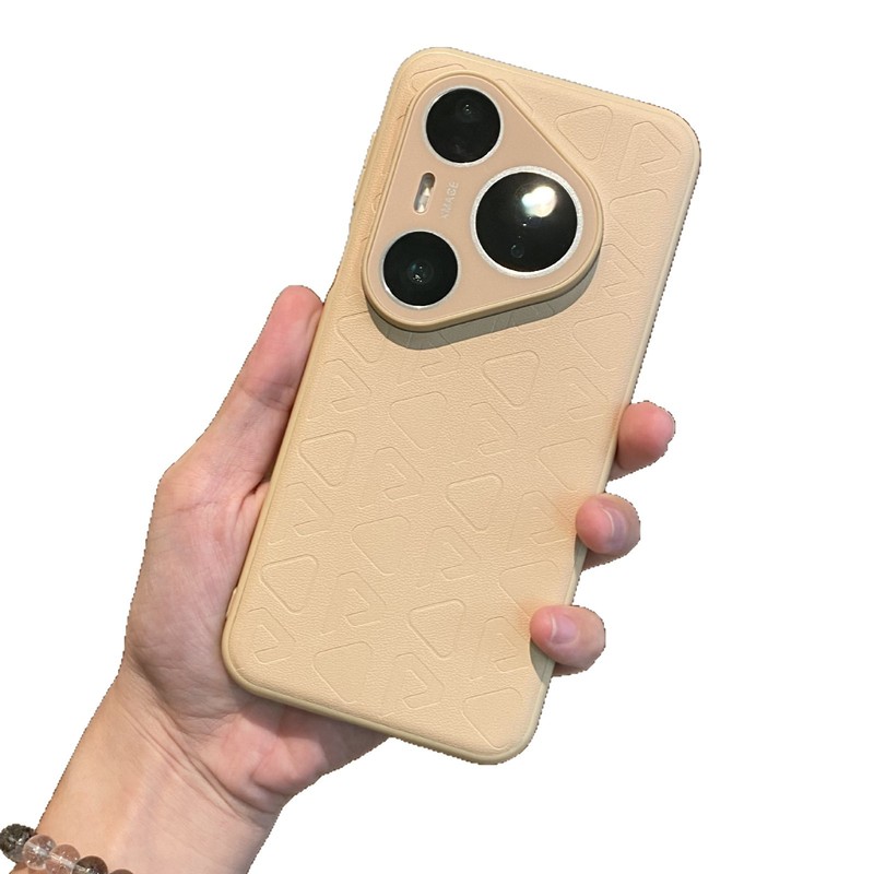 Huawei pura80pro 携帯電話ケースに適した細かい穴の新しい p80 ファッショナブルでシンプルなプレーンレザー落下防止保護カバー|undefined