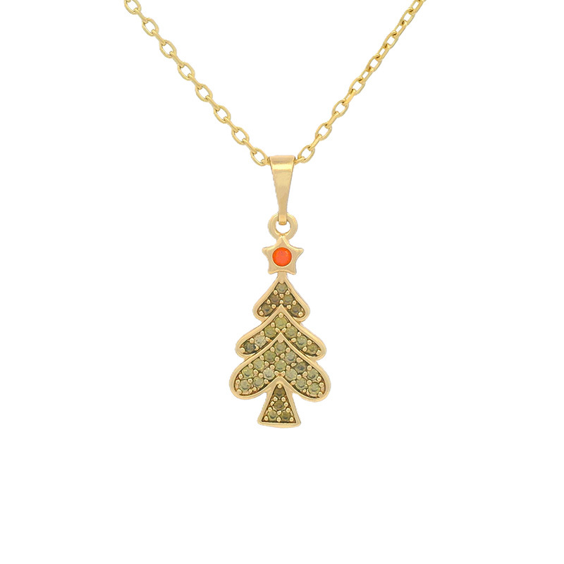 Joyería Xuping, collar con colgante de árbol de Navidad de piedras preciosas artificiales de estilo japonés y coreano, con diseño único, regalo de Navidad para mujeres