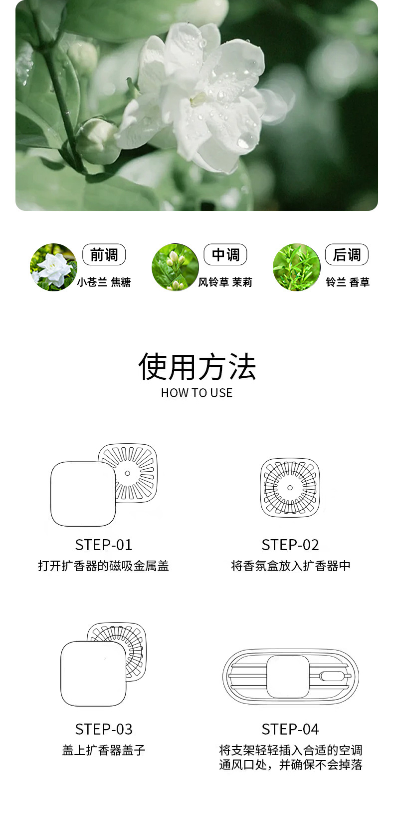 Cross-Border New Car Air Freshener Vent Clip Natural Fragrance All-Metal Diffuser Odor Removal Car Fragrance Perfume