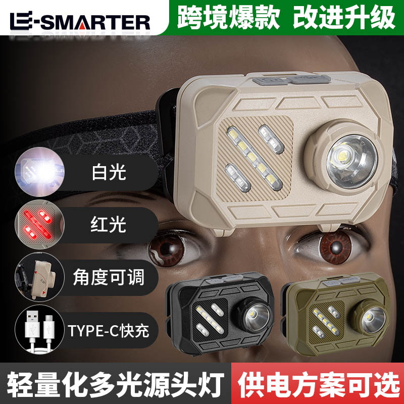 Explosión transfronteriza fuerte luz roja y blanca doble fuente de luz al aire libre luz de advertencia de emergencia 90 ° luz de ajuste de cabeza