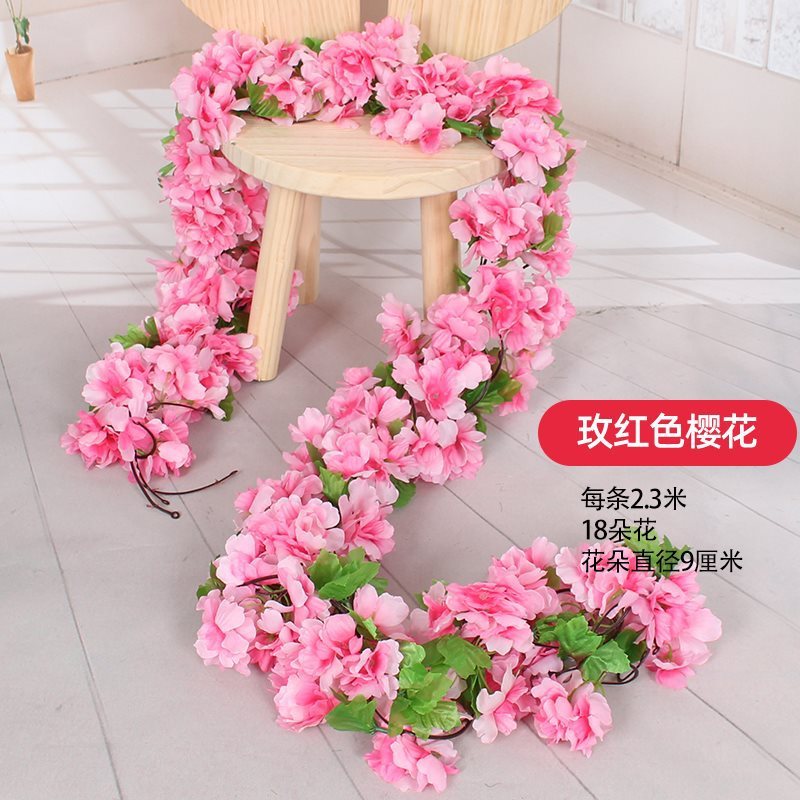 模擬バラの花の籐の天井装飾造花の蔓が暖房、エアコン、水道管をカバーし、プラスチック植物を巻き付ける|undefined