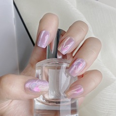 極光人魚紫色貓眼穿戴甲水母夢幻純欲仙氣氣質手工美甲貼片預製甲