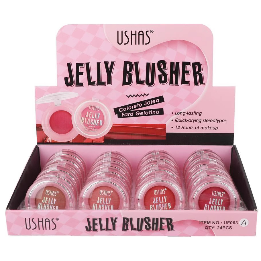 (Caja de presentación) USHAS venta caliente transfronteriza rubor impermeable y duradero rubor de terciopelo 24 piezas en una caja