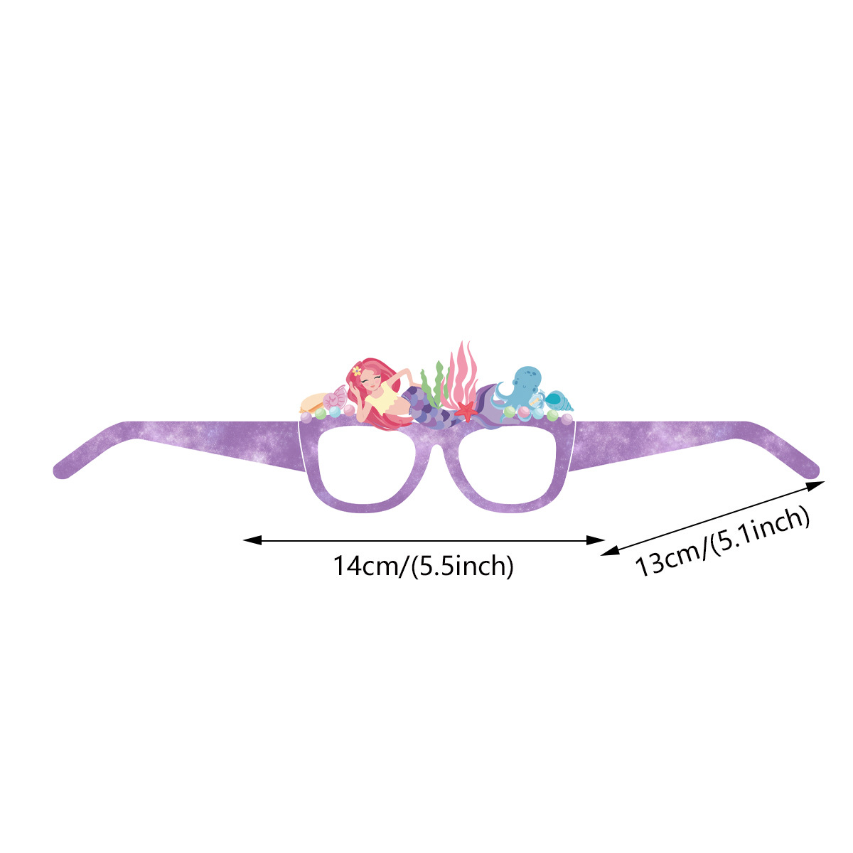 2023 nueva sirena gafas de papel 12 sets Europa y América niños adultos decoración del Partido cumpleaños props