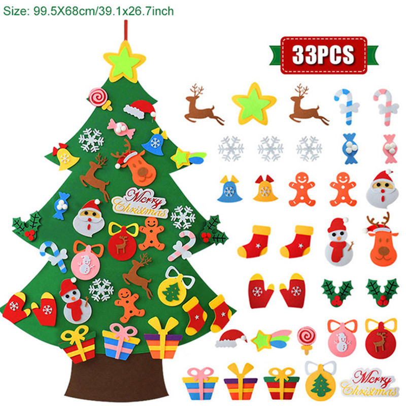 Transfronterizo Amazon fieltro Árbol de Navidad Costura para niños Adornos para árboles de Navidad hechos a mano decoraciones para árboles de Navidad