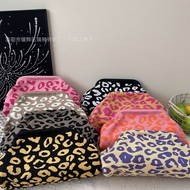 Cross-Border Popular Women's Makeup Bag, Cloud Bag, Portable Knitted Handbag, Beach Bag, Fly-Knit Bag, Evening Bag