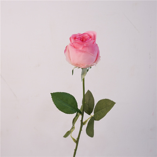 High-quality artificial flower feel moisturizing rose single branch Bulgarian rose home flower arrangement accessories ornaments fake flowers