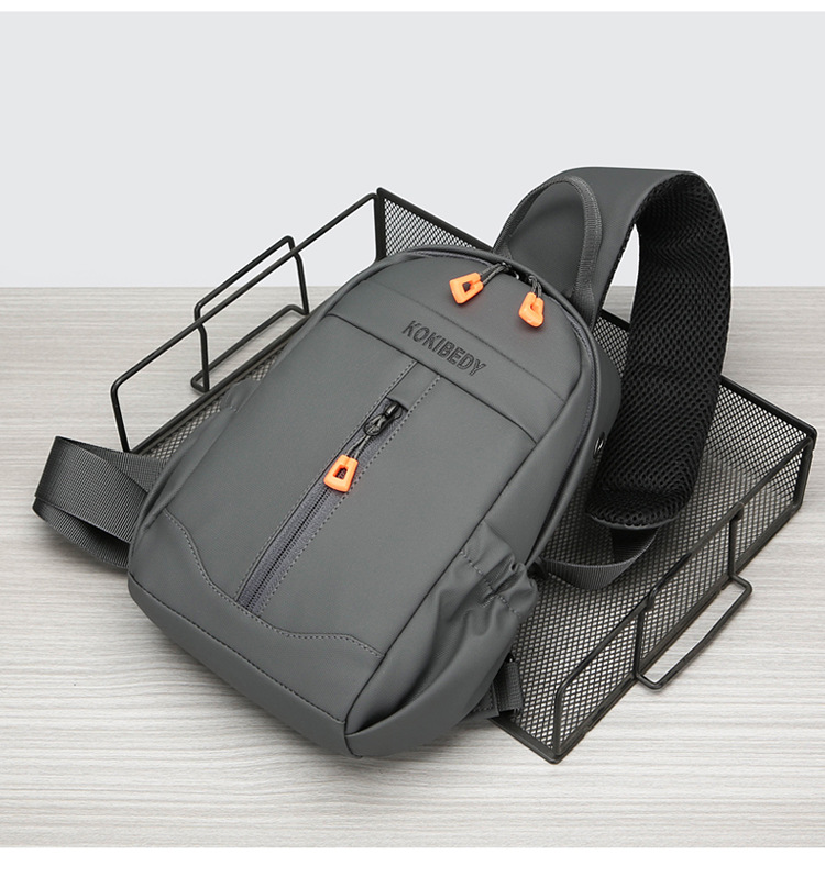 Business bag, multi-functional men's bag, trendy brand men's chest bag, water-resistant crossbody bag, casual single-shoulder backpack, fashionable cross-border undefined