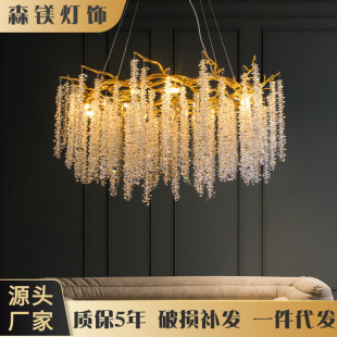 轻奢水晶灯法式客厅灯奢华高档餐厅意大利仿生枝形水晶吊灯圆批发-阿里巴巴