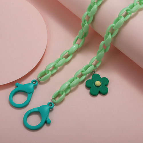 Korean best-selling candy-colored acrylic chain anti-tightening flower glasses chain anti-lost rope for children and adults universal