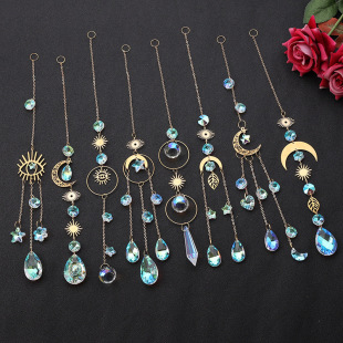 Amazon Crystal Sun Catcher Star Moon Ornament Pendant Rainbow Pendant Gardening Combination Wind Chimes