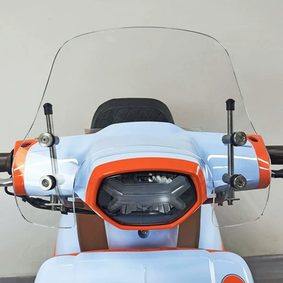 front shelf front windshield — Motorcycle tail - 30cm-high-transparent-stainless-steel-adjustable-bracket