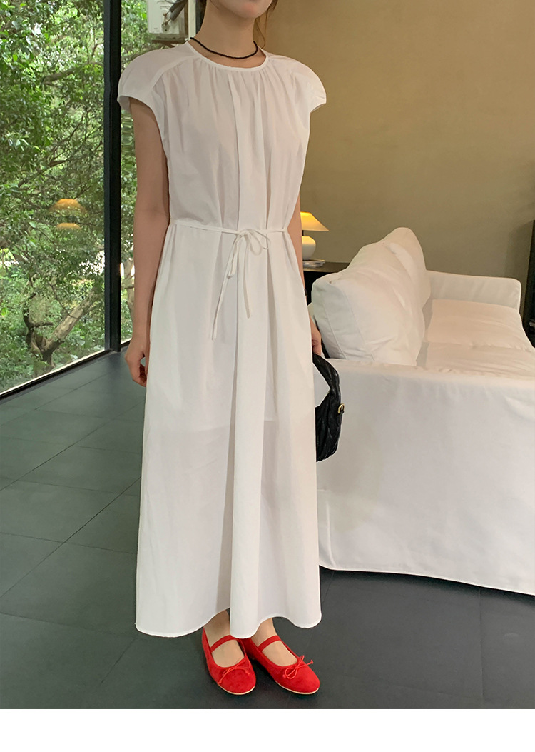 Red Ballet Flats and White Dress