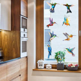 圣诞老人树客厅卧室橱窗玻璃贴跨境可移除无胶静电膜窗贴MUP1567