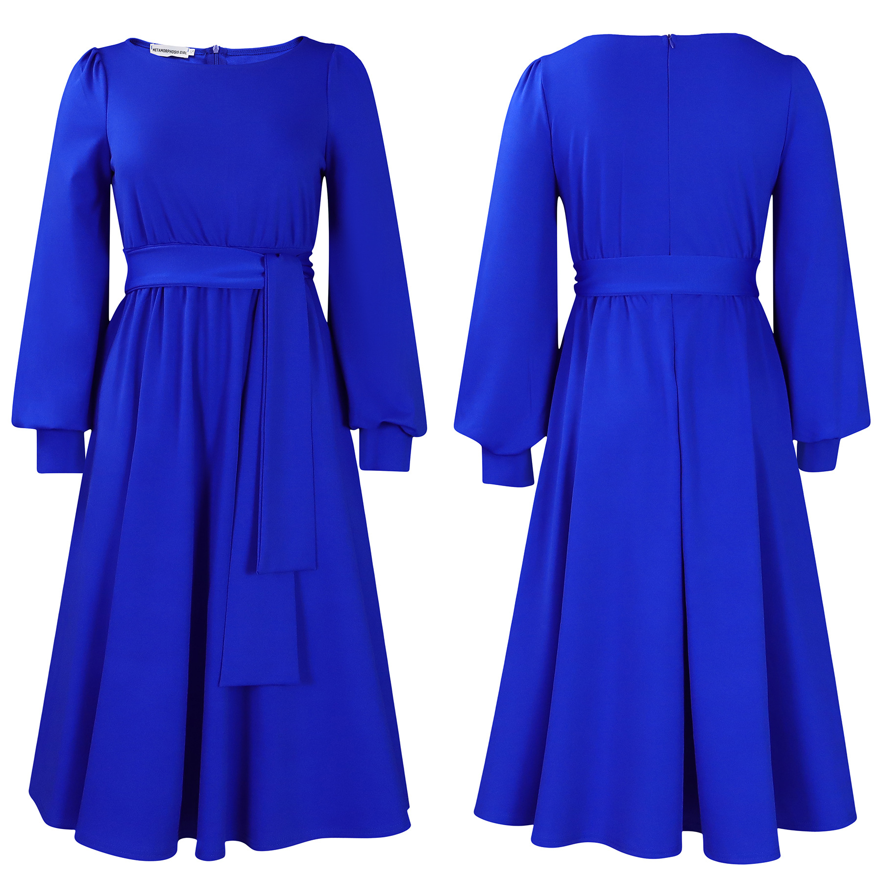 Women's Regular Dress Simple Style Round Neck Long Sleeve Solid Color Midi Dress Holiday Daily display picture 39