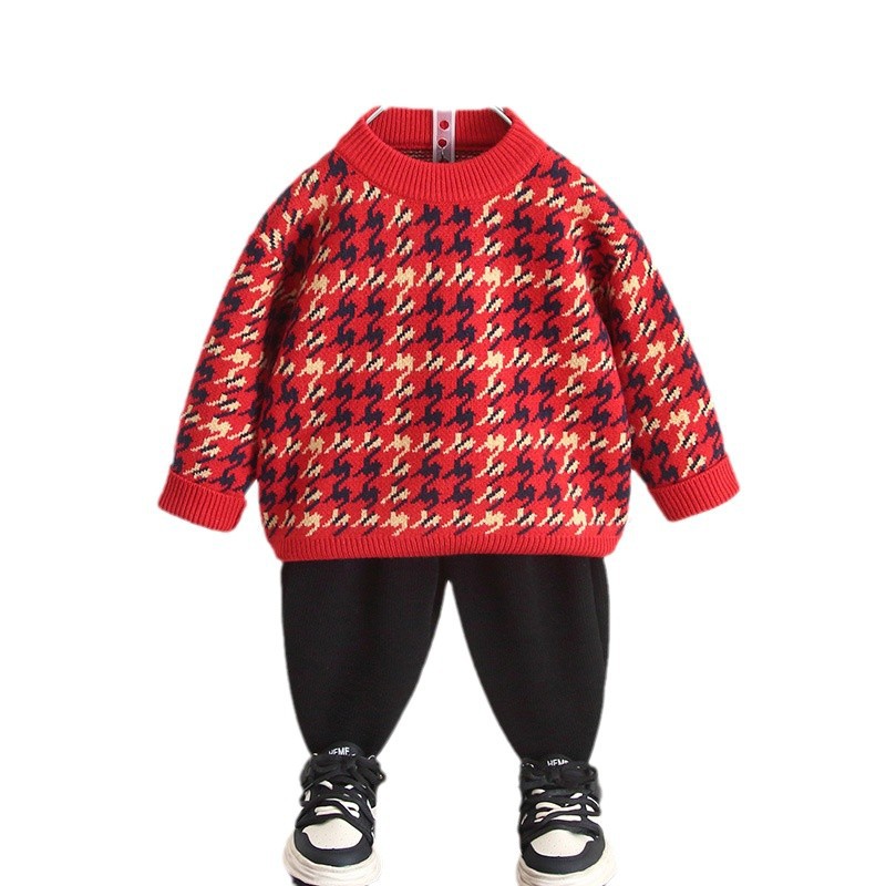 6949 Suéter grueso de otoño e invierno para niños Suéter de estilo occidental para niños 2024 Nuevo suéter Ropa de invierno para bebés Ropa de Año Nuevo image 6