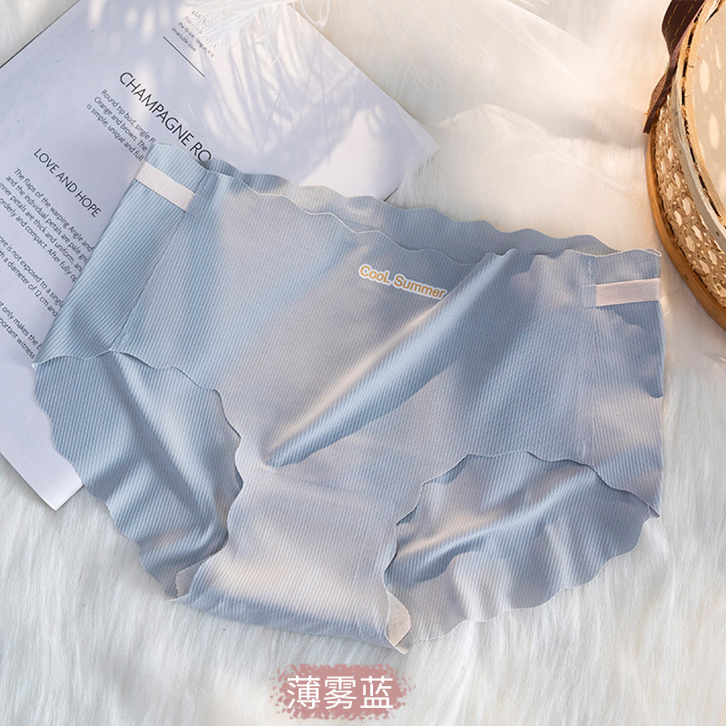 Ropa interior de seda de hielo sin costuras mujeres antibacteriano verano fino damas verano transpirable nuevo estilo caliente moda chica siete paquetes