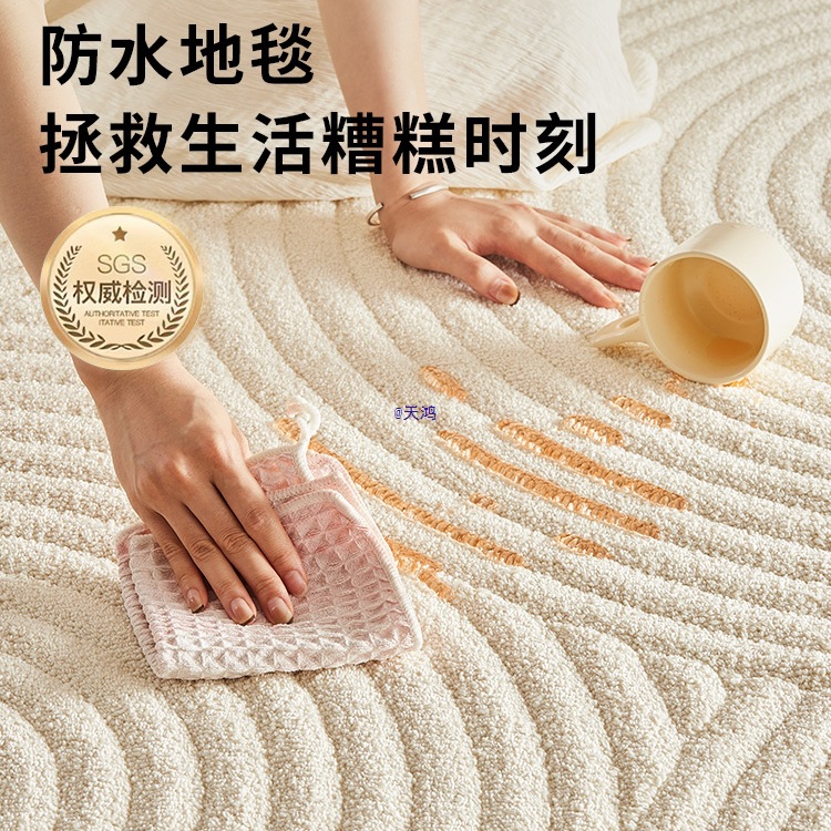 真防水防污地毯客厅2025新款奶油风免洗可擦轻奢感卧室毯轻奢