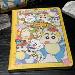 批发  可爱蜡笔小新皮质A6彩绘内页笔记本学生高颜值手账日记本