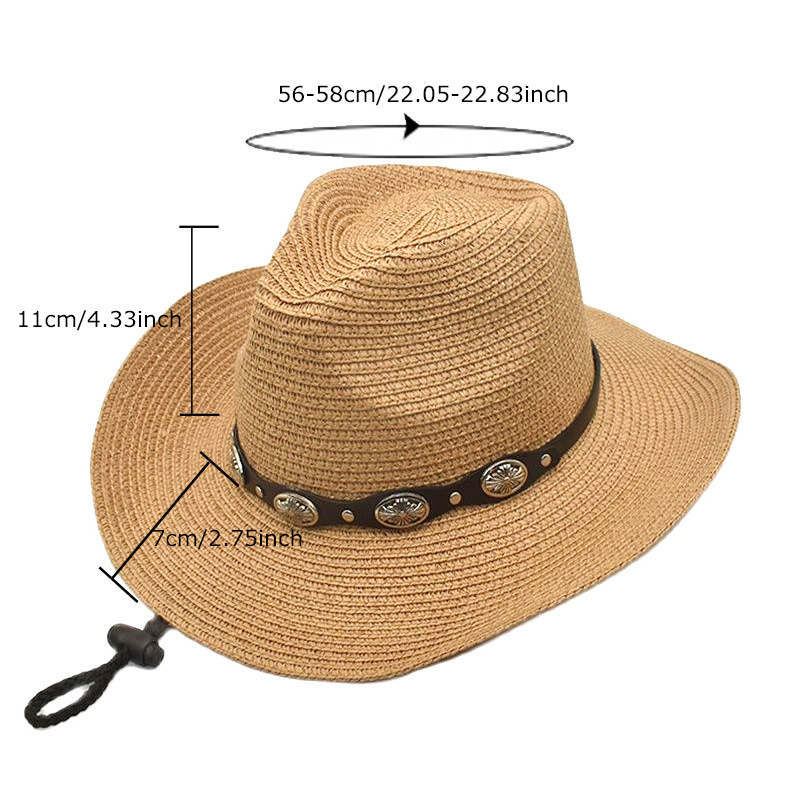 420g Weight Straw Hat Hats Type Women's Vacation Beach Solid Color Wide Eaves Straw Hat