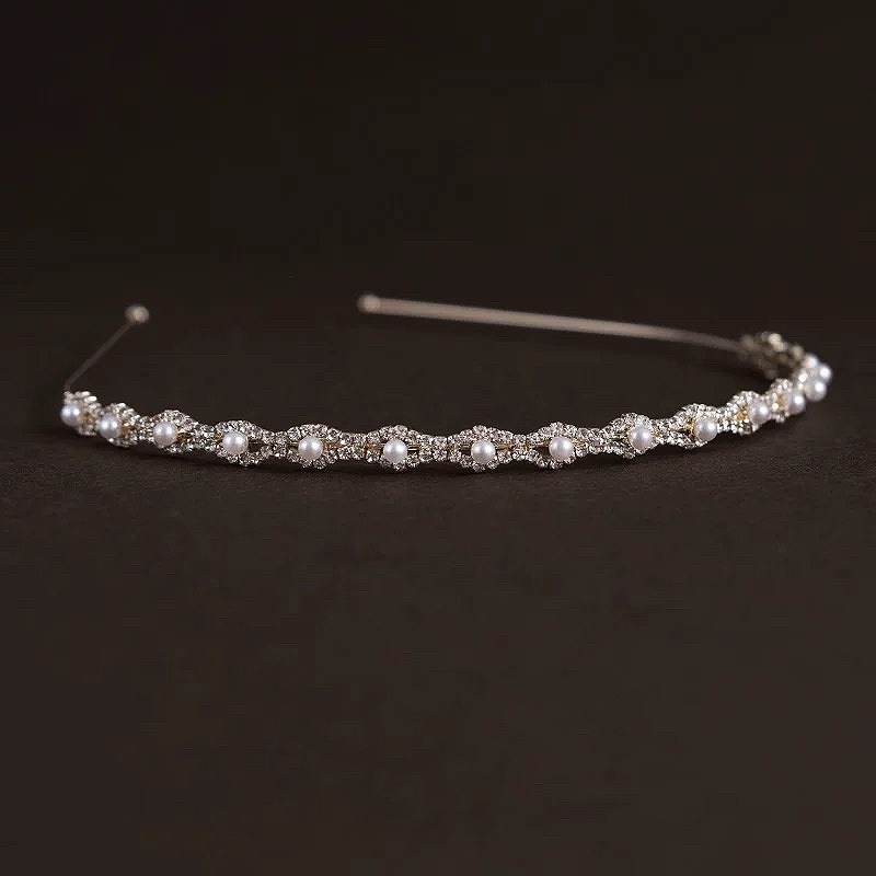 Retro francés perla cabello de mujer diamante metal coreano cabello de diamante ojo cruzado cabello de hadas super hadas joyas de cabello