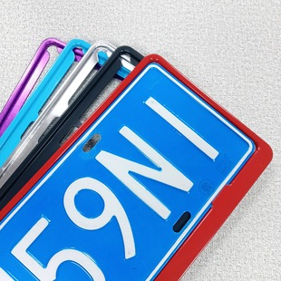 License Plate Frame Anti-Theft New Traffic Regulations Car License Plate Holder Frame Aluminum Alloy Thickened Tray Personalized Universal
