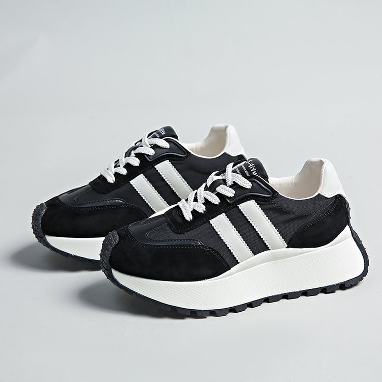 Forrest Gump Shoes Women's New Thick Sole Shoes Popular Women's Leather Heightening Retro Maillard Sports Women's Shoes_voghion.com