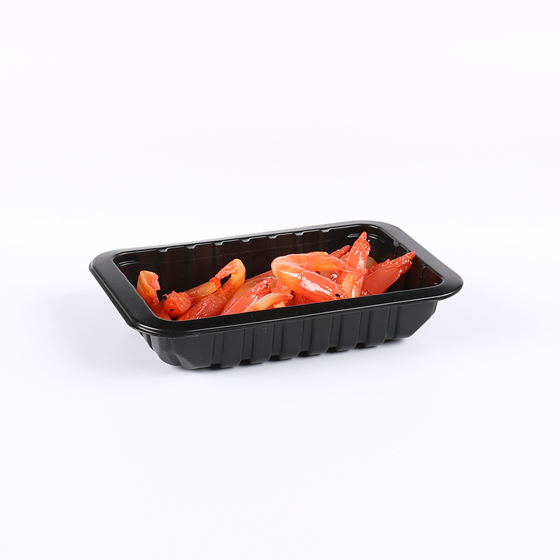 Caja de aire fresco desechable grado alimenticio pp congelable carne cocida salada caja de conservación de sabor fresco bandeja de embalaje de supermercado