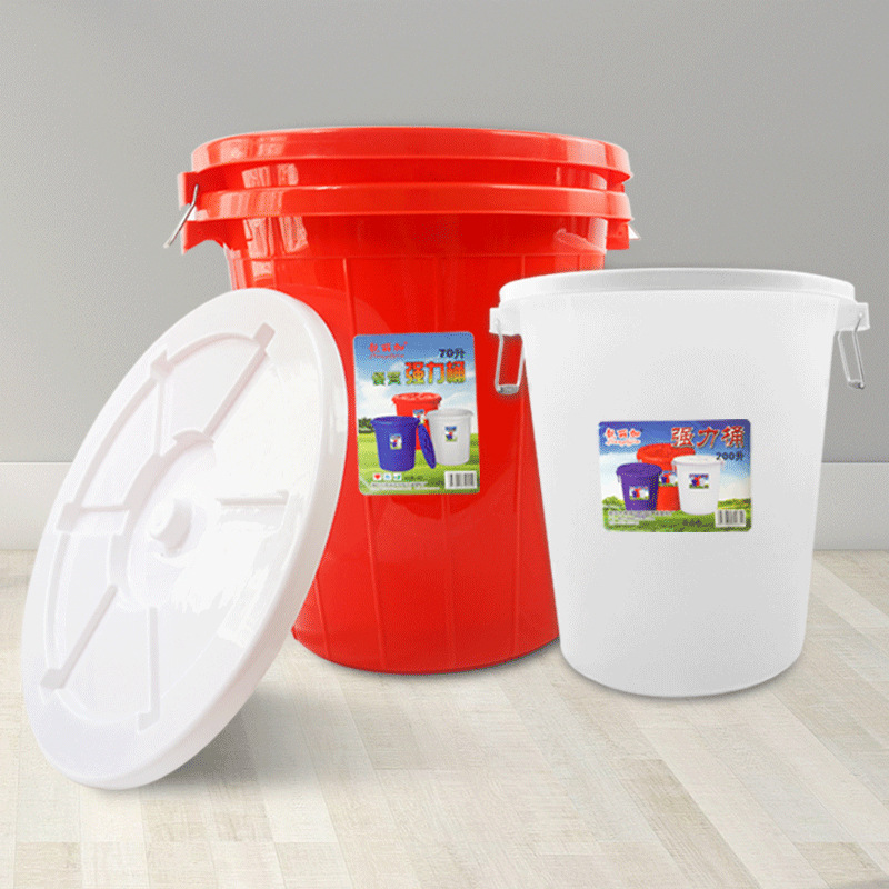 圆形塑料水桶 带盖加厚储水桶食品发酵桶酿酒桶200L大白桶批发