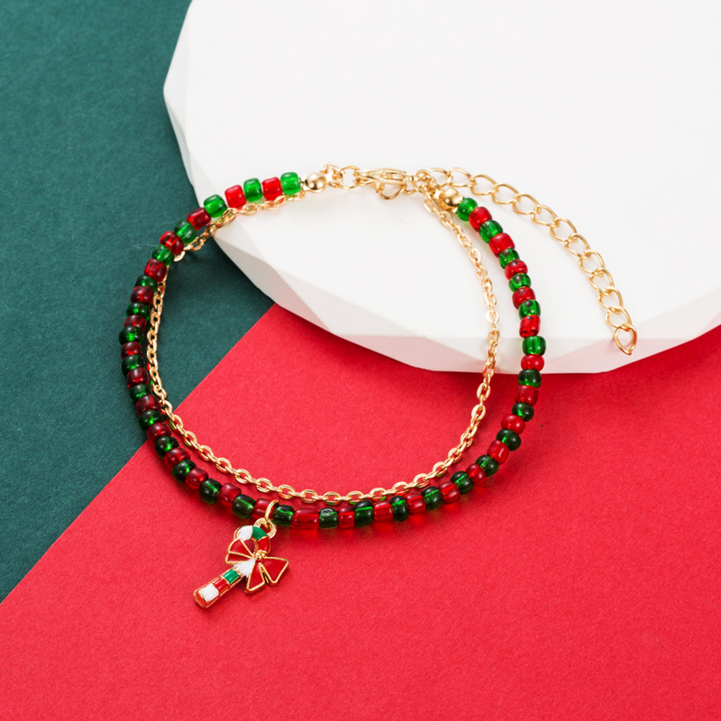 Fashion Christmas Tree Candy Alloy Beaded Enamel Women's Bracelets display picture 4