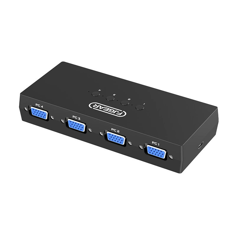 KVM-переключатель VGA с четырьмя входами и одним выходом с настольным контроллером, набор оборудования клавиатуры, мыши и монитора