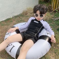 韓國兒童泳衣男童女童分體長袖防曬游泳衣女孩洋氣中小童寶寶泳裝