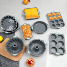 跨境硅胶蛋糕模具耐高温甜甜圈模双色吐司面包模具戚风烘焙模具