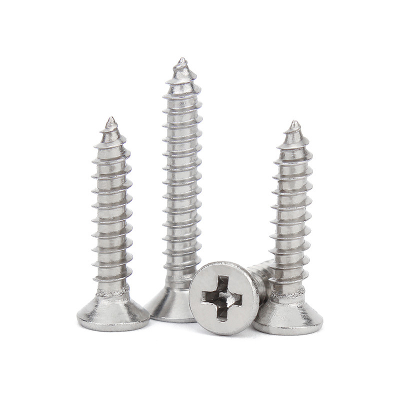 Wholesale Self-Tapping Screws 304 Stainless Steel Screws M2M3M4 Flat Head Self-Tapping Screws Ka Cross Slot Small Screws